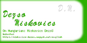 dezso miskovics business card