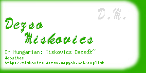 dezso miskovics business card